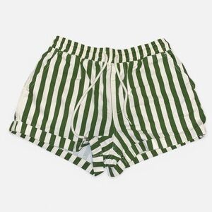 Green and White Striped Shorts